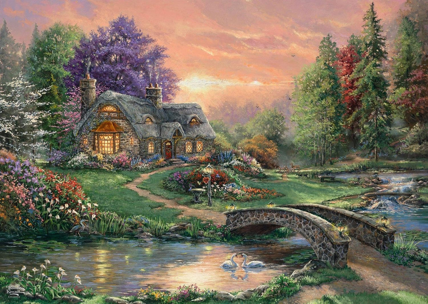 Schmidt Spiele, Thomas Kinkade: Sweetheart Retreat (1000 pc), Puzzle, Ages 12+