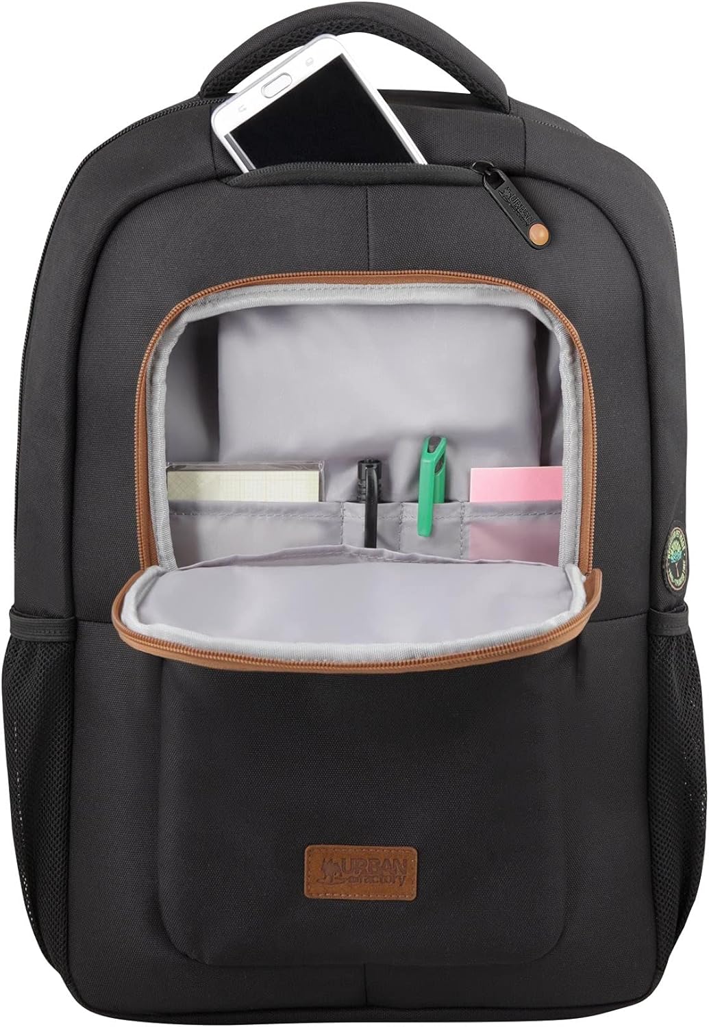 Urban Factory Eco Backpack, up to 14.1 inch Multifunctional Business Computer Laptop Backpack Unisex Spacious Laptop Backpack for Women and Men, Universal r-PET Fabric Backpack for Notebook