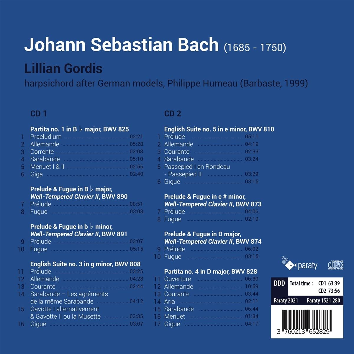 Cembalowerke (Bwv 808/810/825/828/+)