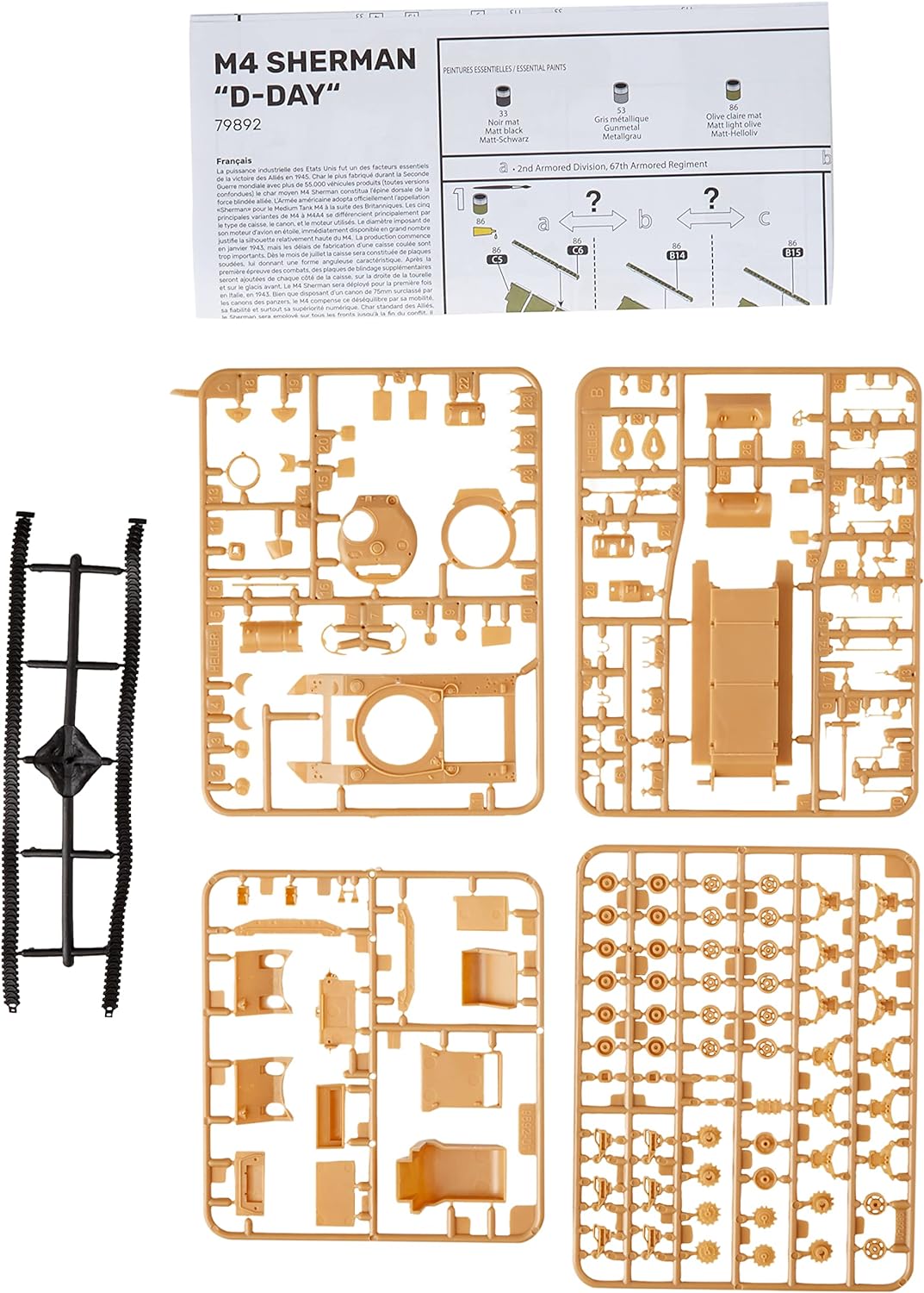 Heller 79892 1:72-M4 Sherman D-Day, 87 mm x 46 mm x 37 mm