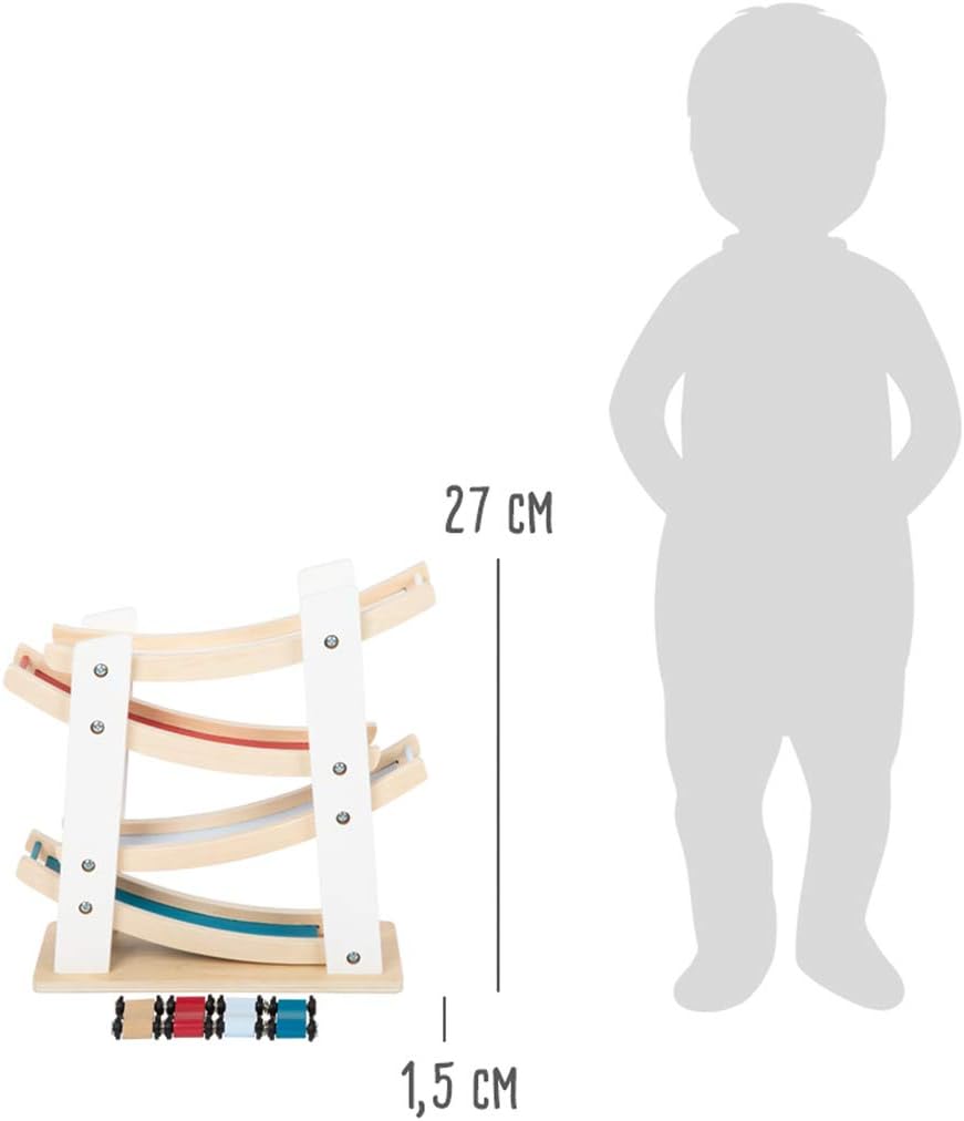 Small Foot 11873 Classic Racetrack, Made of Natural Wood, with Brightly Coloured Tracks, for Ages 18+ Months Toys