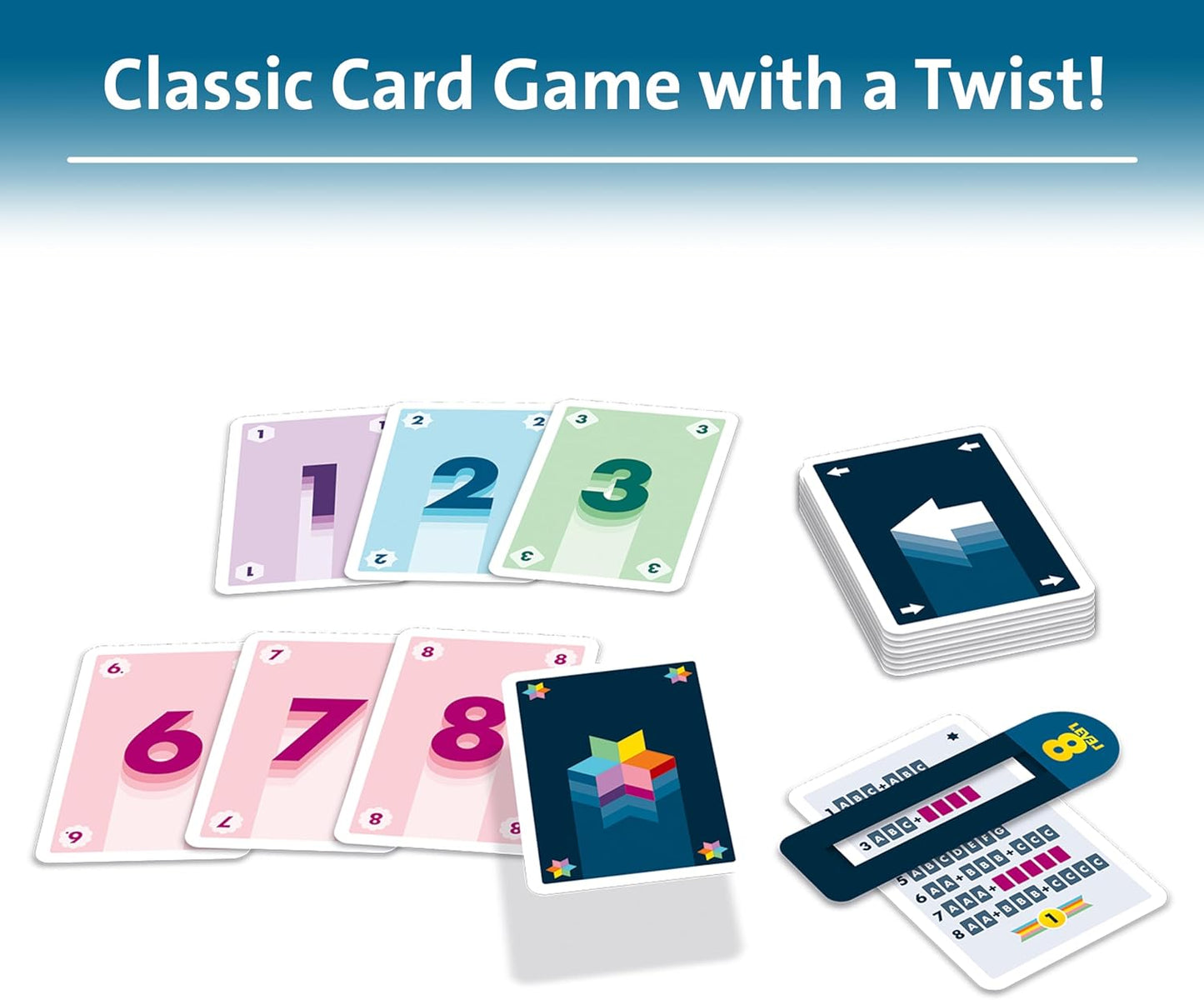 Ravensburger - Level 8, Gioco di Carte per tutta la famiglia, da 2 a 6 giocatori, 8+ Anni, RAV Level 8® | 20865, Ravensburger 20865 - Level 8, Das beliebte Kartenspiel für 2-6 Spieler ab 8 Jahren / Familienspiel / Reisespiel, Ravensburger 20865 - Level 8,