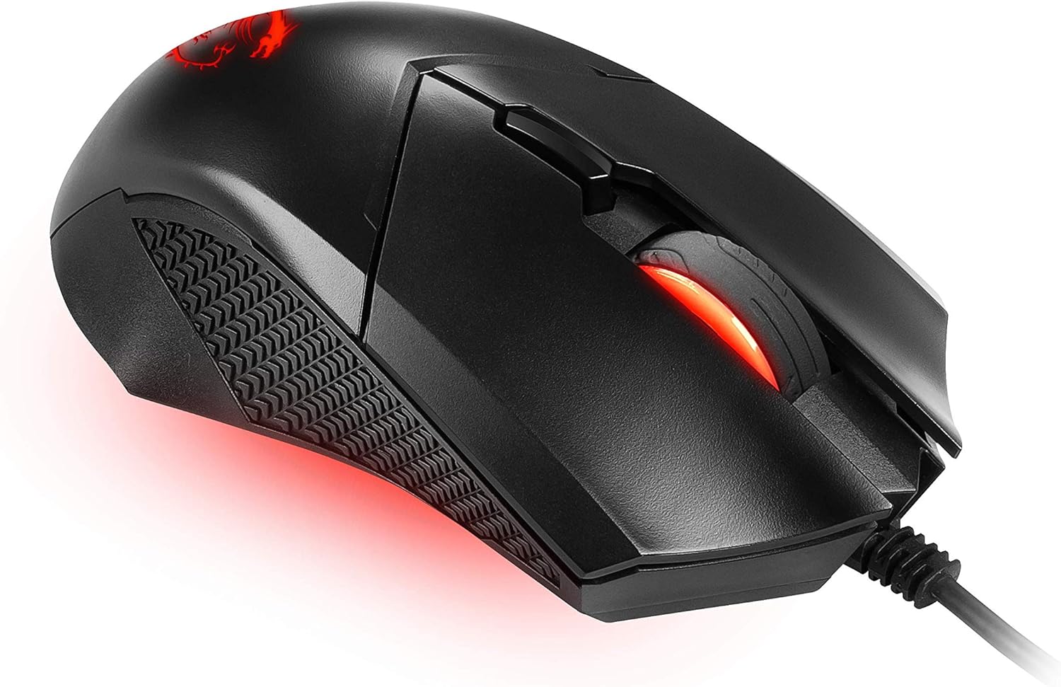 MSI CLUTCH GM08 Gaming Mouse - 4200 DPI Optical Sensor, Symmetrical, 10M+ Click Switches, 6-Buttons, Weight Adjustable, Red LED, 92g - Wired
