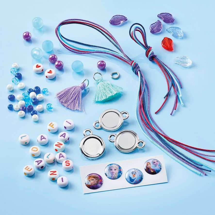 Totum 681460 Letter Bracelets Making with Anna, Elsa & Olaf Motifs and Colourful Letter Beads, Gift for Girls from 4 Years