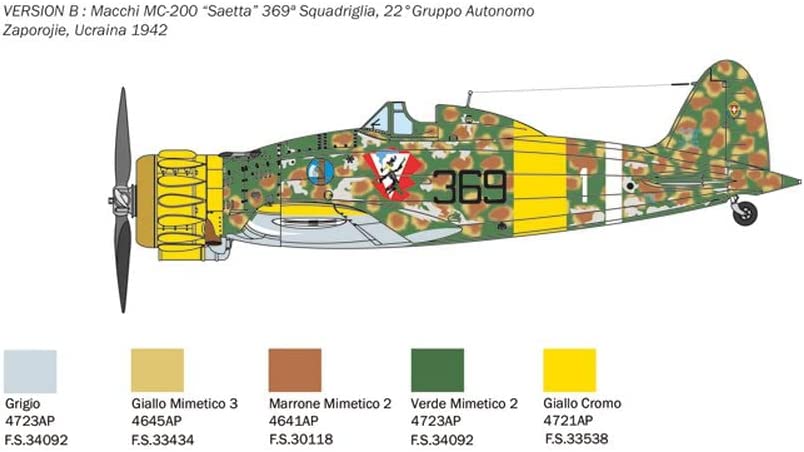 Italeri 2815 Macchi MC200 Saetta Serie VII 1:48 Model Kit