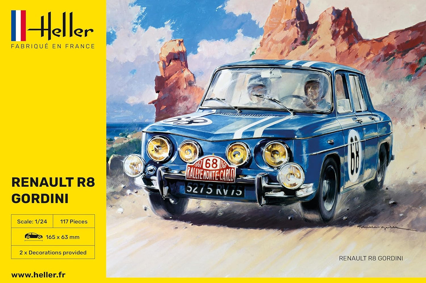 Heller- Renault R8 Gordini Maqueta, Color Gris, Mittel (80700