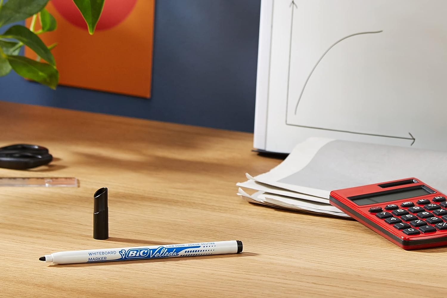 BIC Velleda, Dry Wipe Whiteboard Marker Pens, Fine Bullet Tip for Precision, in Black, Box of 24 Markers