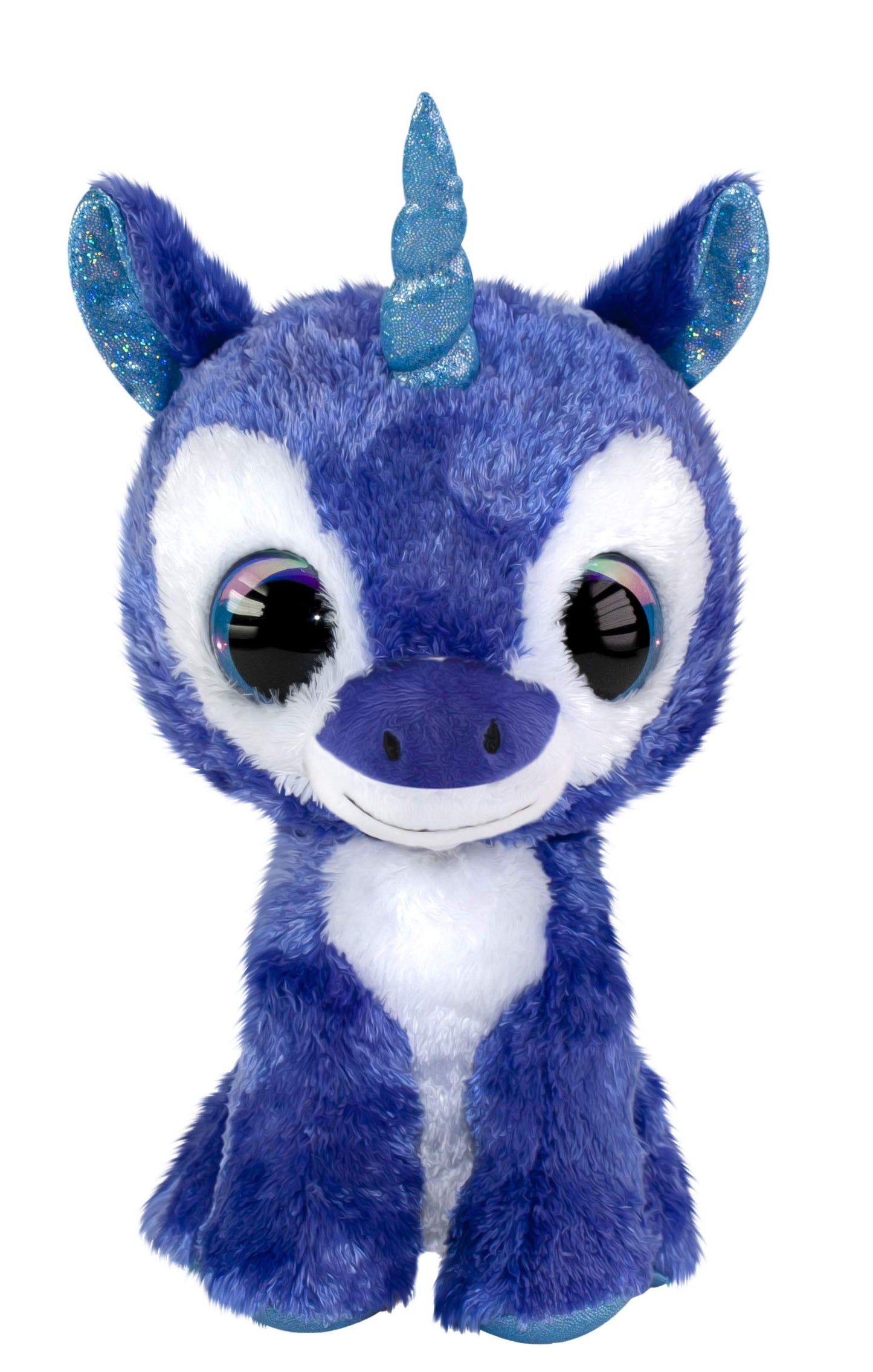 LUMO STARS Velvet Plush Animals Blue/White – Plush (Animals Toys, Blue, White, Soft Toy, 3 Years (S), Unicorn, Boy/Girl