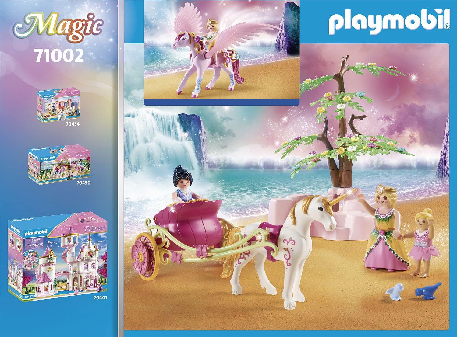 Playmobil Magic 71002 Unicorn Carriage with Pegasus and Princess, Toy for Children Ages 4+