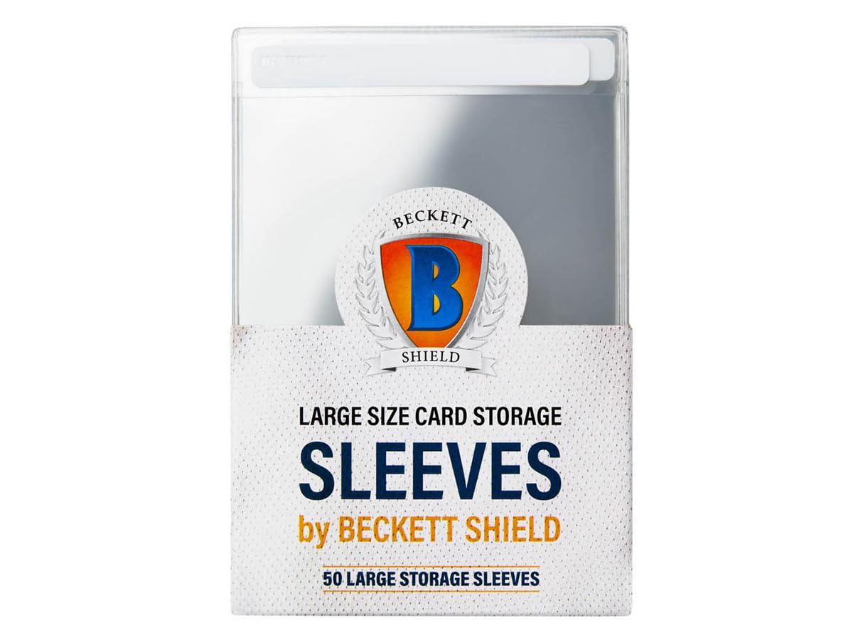 Beckett Shield Semi-Rigid Large Size Card Storage Sleeves 50 Storage Sleeves