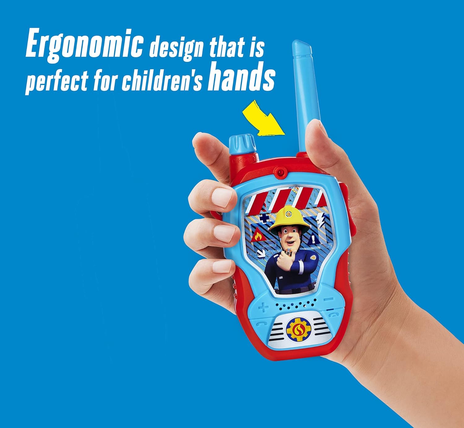Dickie Toys Fireman Sam Walkie Talkies - 2 Radios, Specially Designed for Children Aged 4 Years and Up to 100 m Range Toy Radios