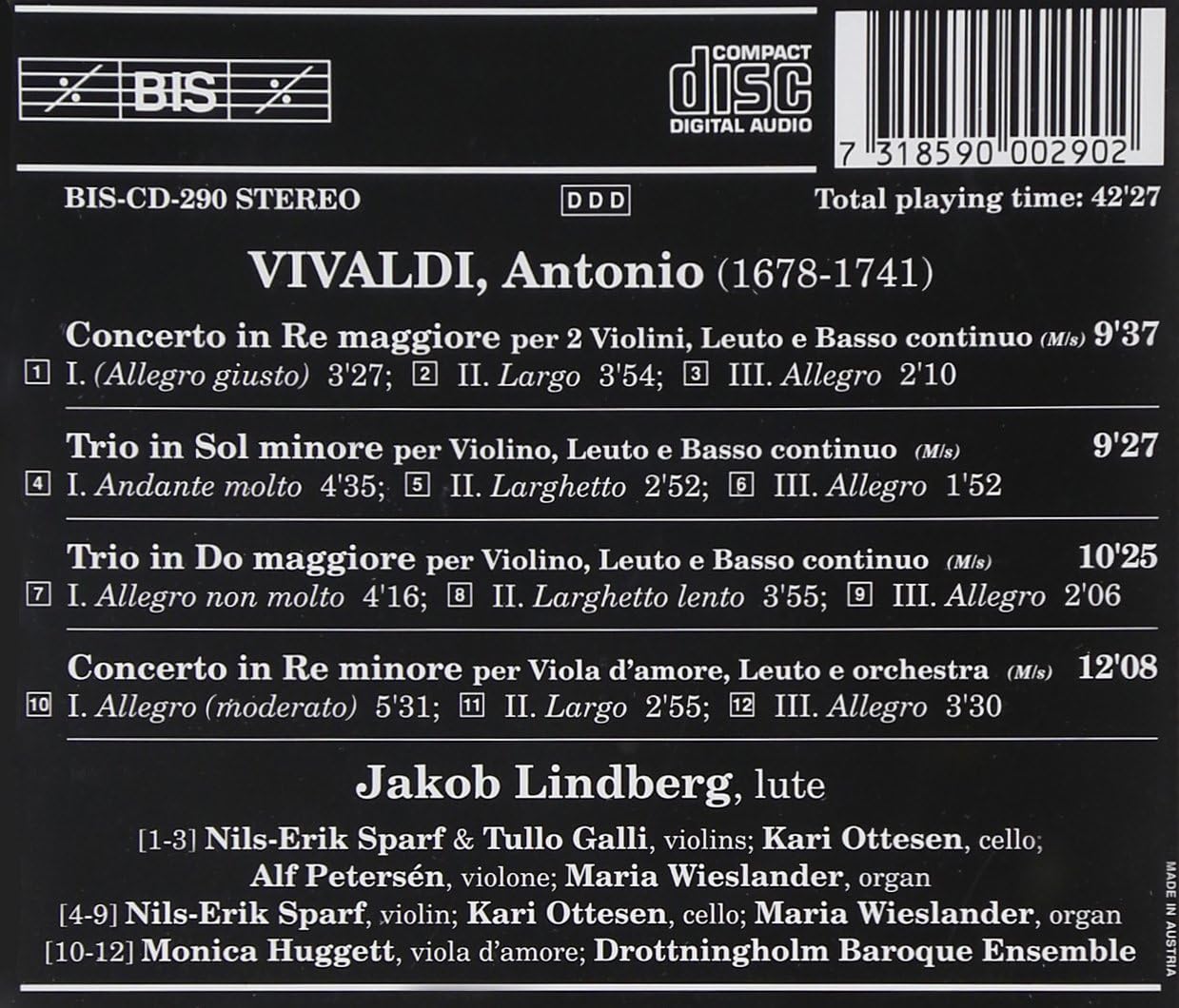 Complete Works for Lute (Lindberg, Sparf, Galli)