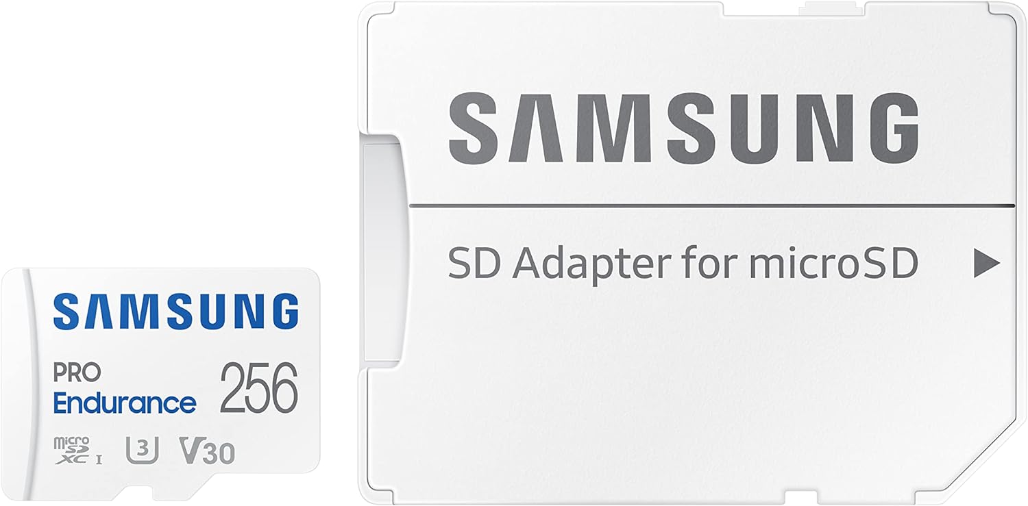 Samsung Memorie MB-MJ256KA PRO Endurance Scheda MicroSD per Videosorveglianza e Dashcam da 256 GB, UHS-I U3, fino a 100 MB/s, Adattatore SD Incluso