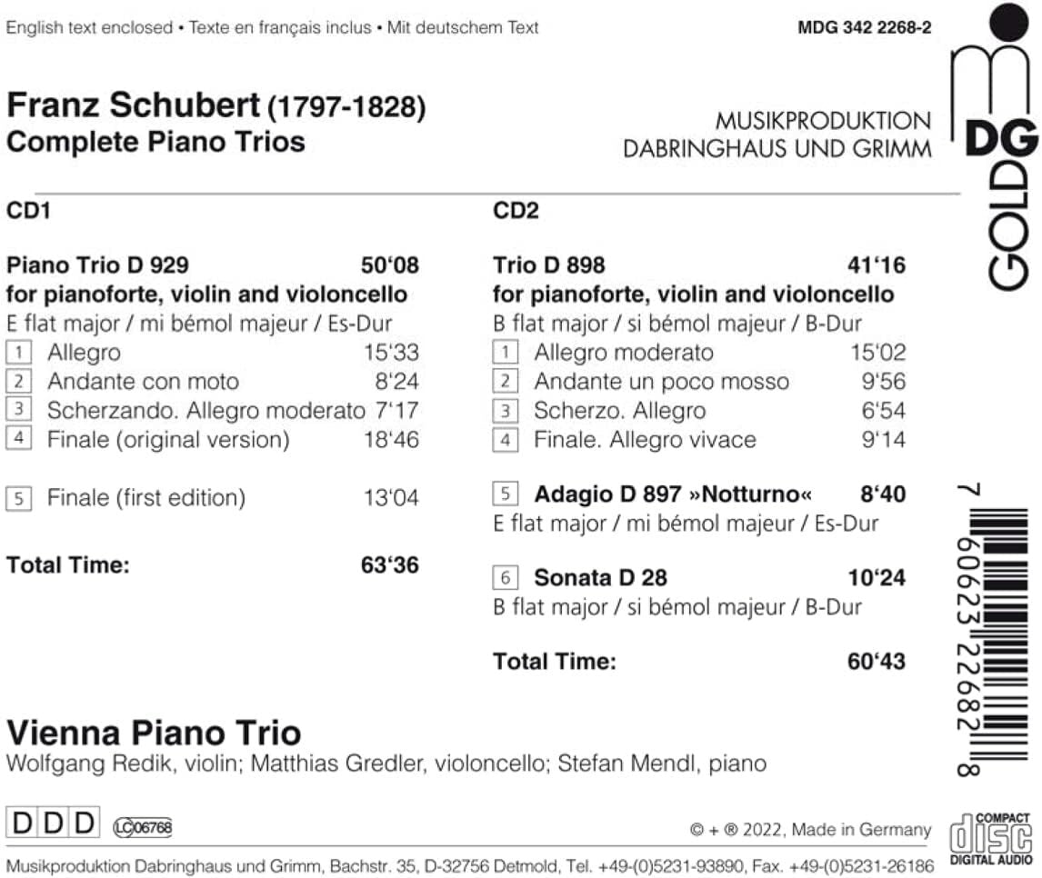 Schubert: Complete Piano Trios