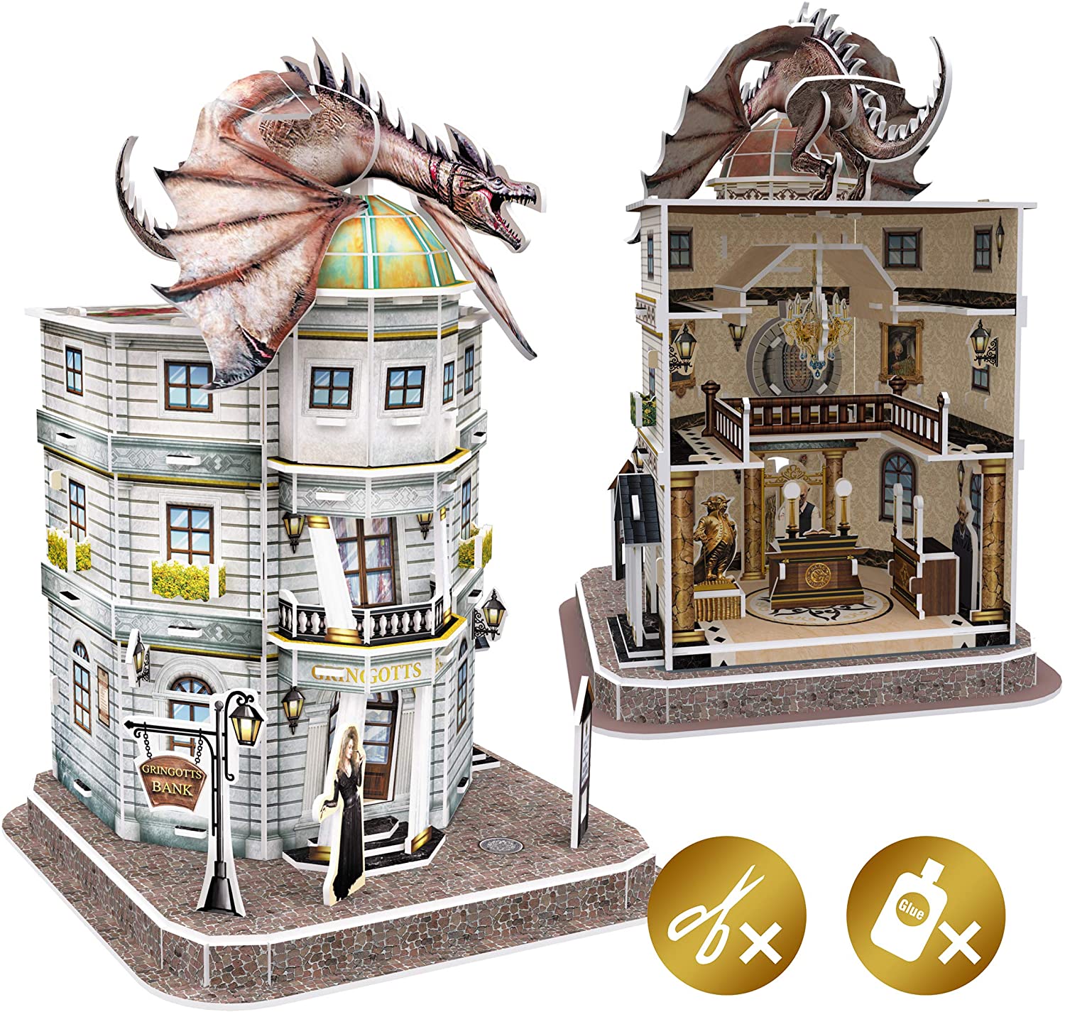 University Games 7615 Harry Potter Gringotts Bank 3D Puzzle, Brown