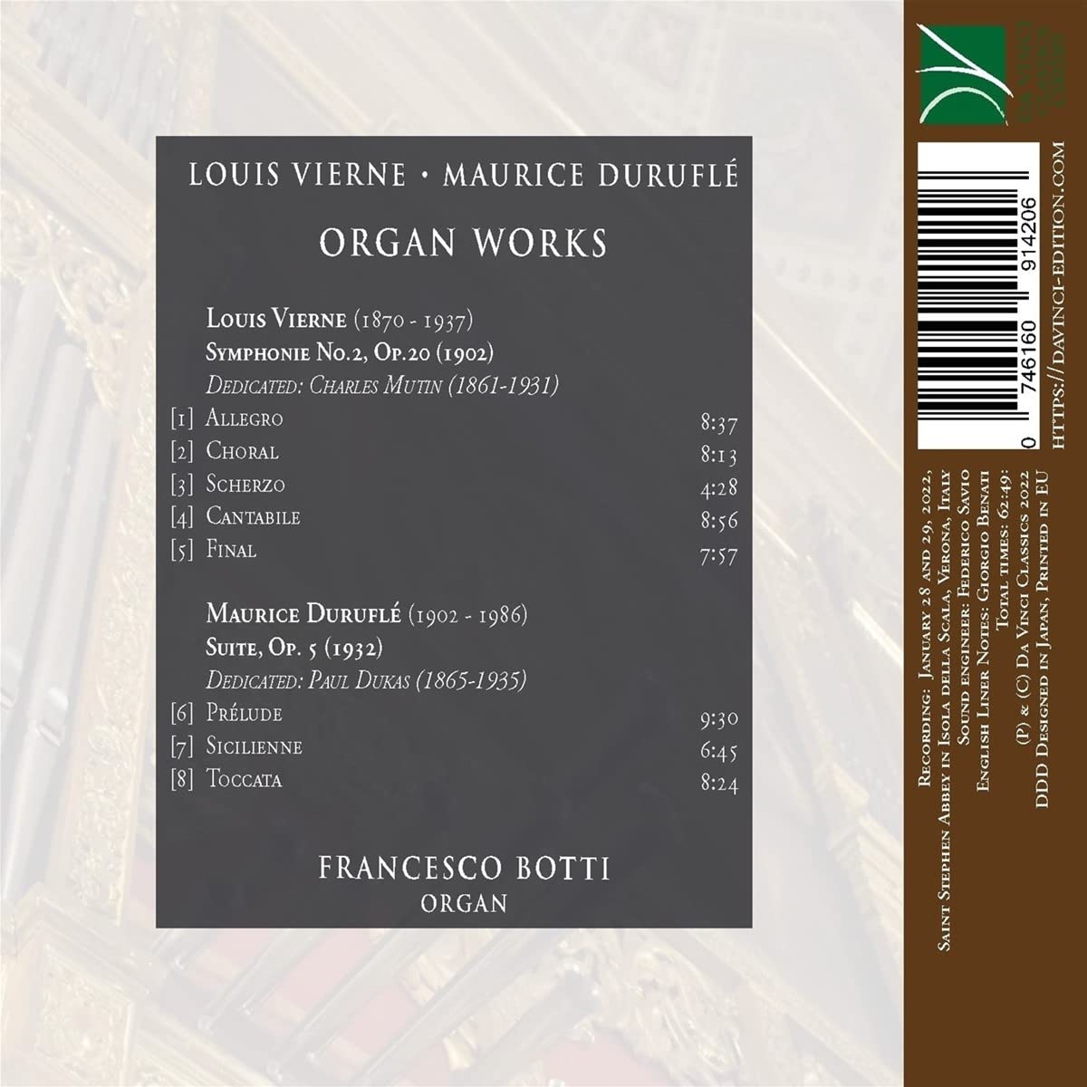 Vierne Durufl Organ Works