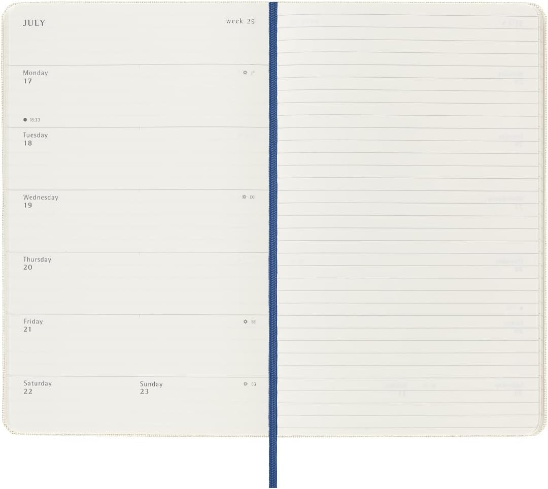 Moleskine Weekly Planner 2023, 12-Month Diary, Limited Edition Alice In Wonderland, Weekly Planner with Hard Cover and Elastic Closure, Large Size 21 x 13.5 Cm