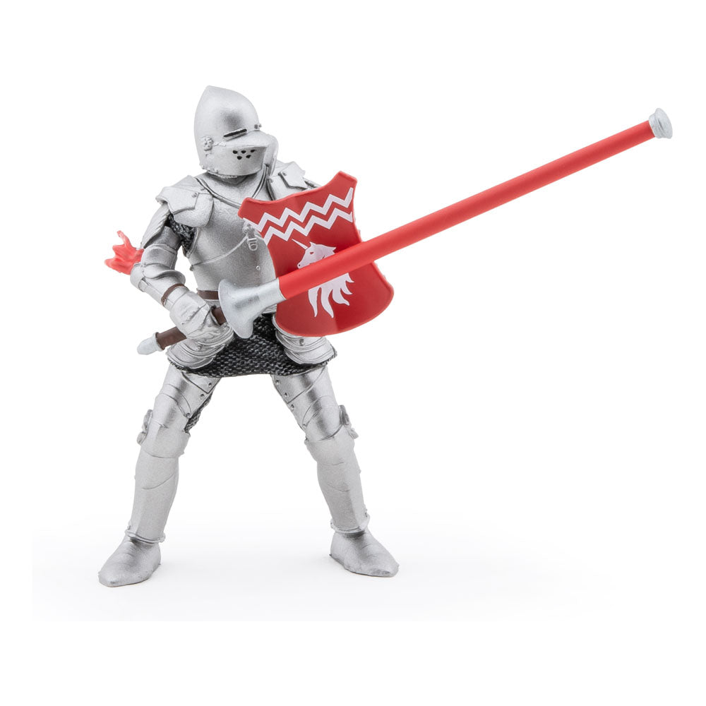 PAPO Fantasy World Unicorn Knight with Spear Toy Figure, Red/Silver (39782)