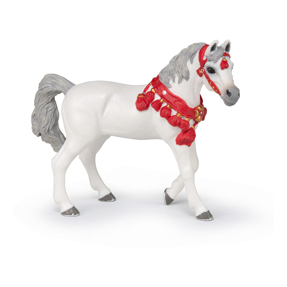 PAPO Horses and Ponies White Arabian Horse in Parade Dress Toy Figure, White (51568)