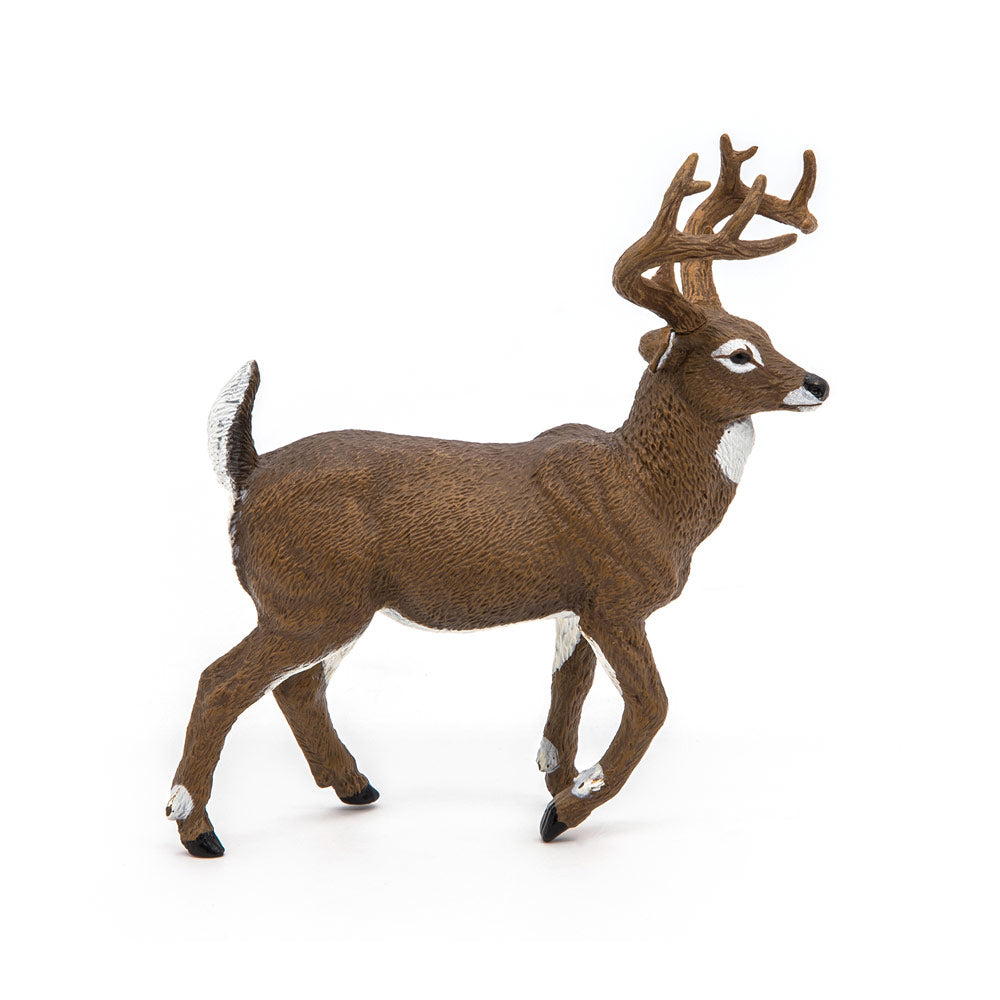 PAPO Wild Animal Kingdom White-Tailed Deer Toy Figure, Brown (53021)