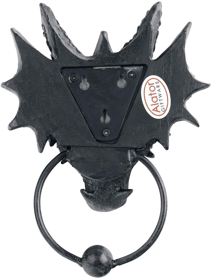 Gothic Black Dragon Door Knocker