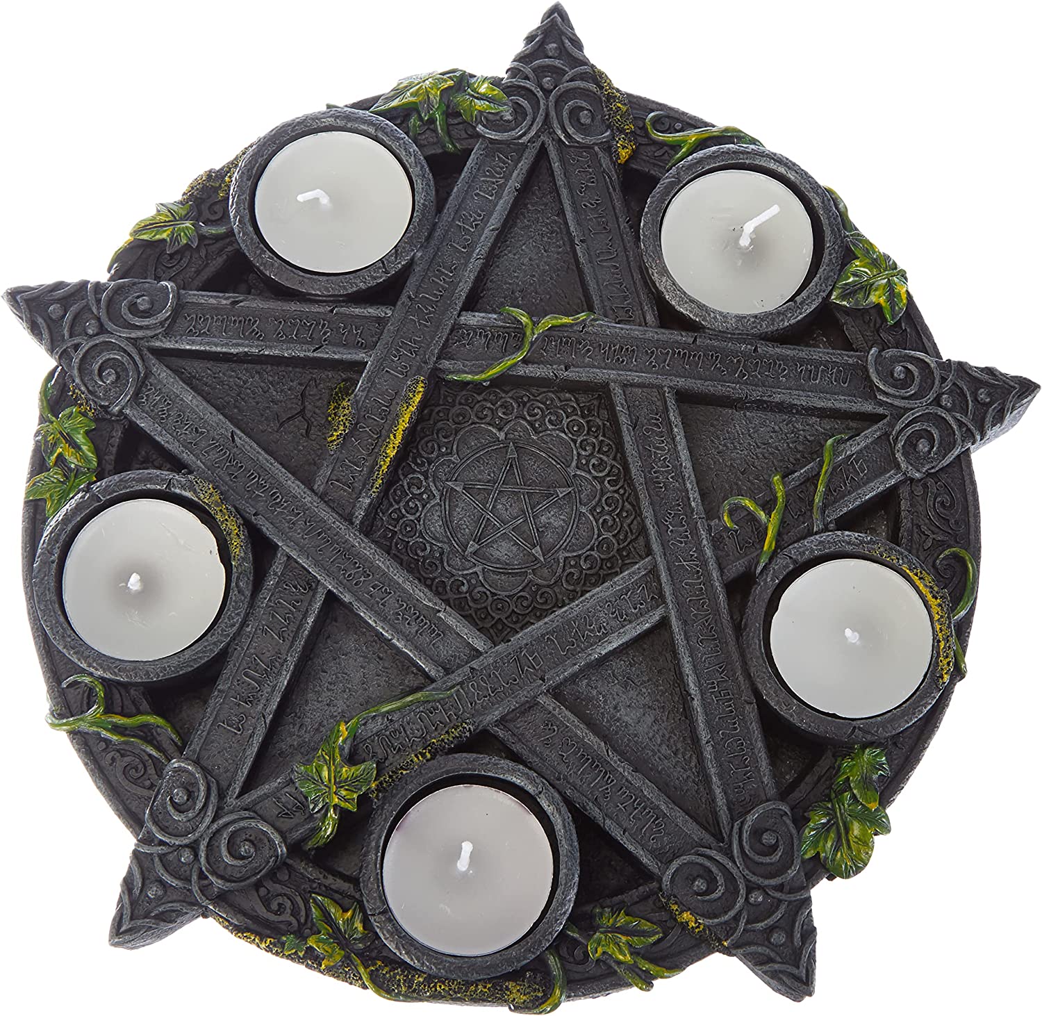 Wiccan Pentagram Tea Light Holder Gothic Witch Candle Holder