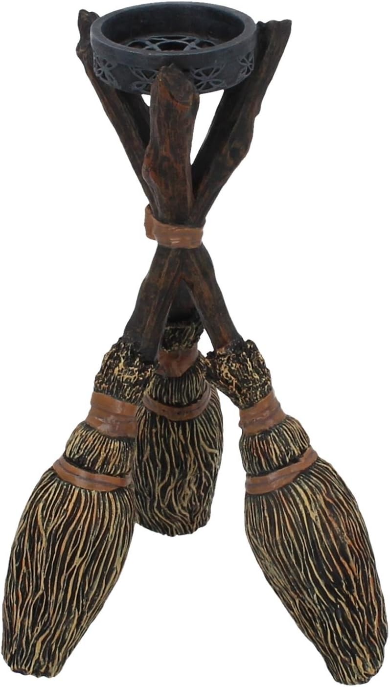 Triple Broomstick Witchcraft Tealight Holder