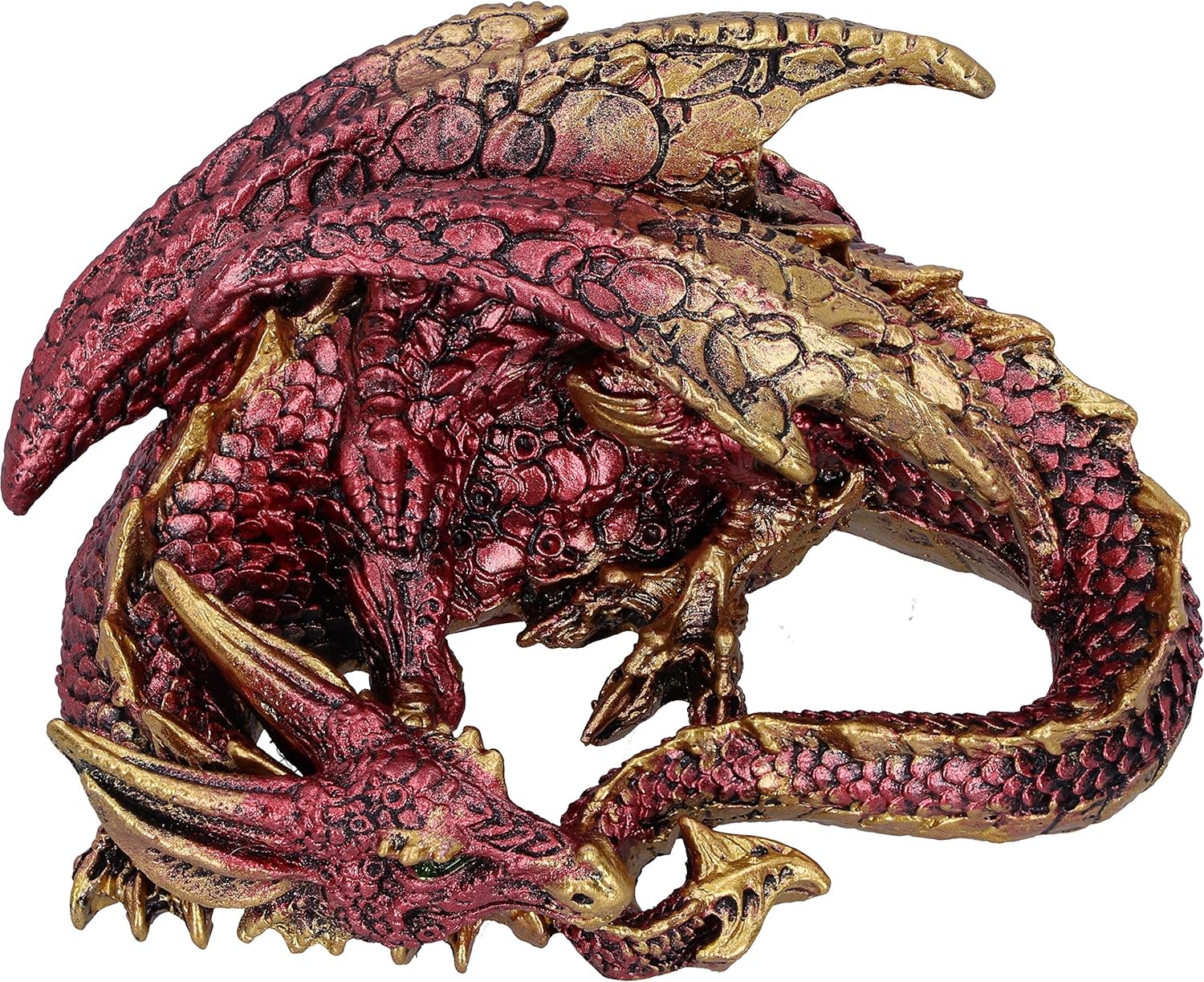 Nemesis Now Aaden Red and Golden Resting Dragon Figurine, 10.2cm, U5289S0