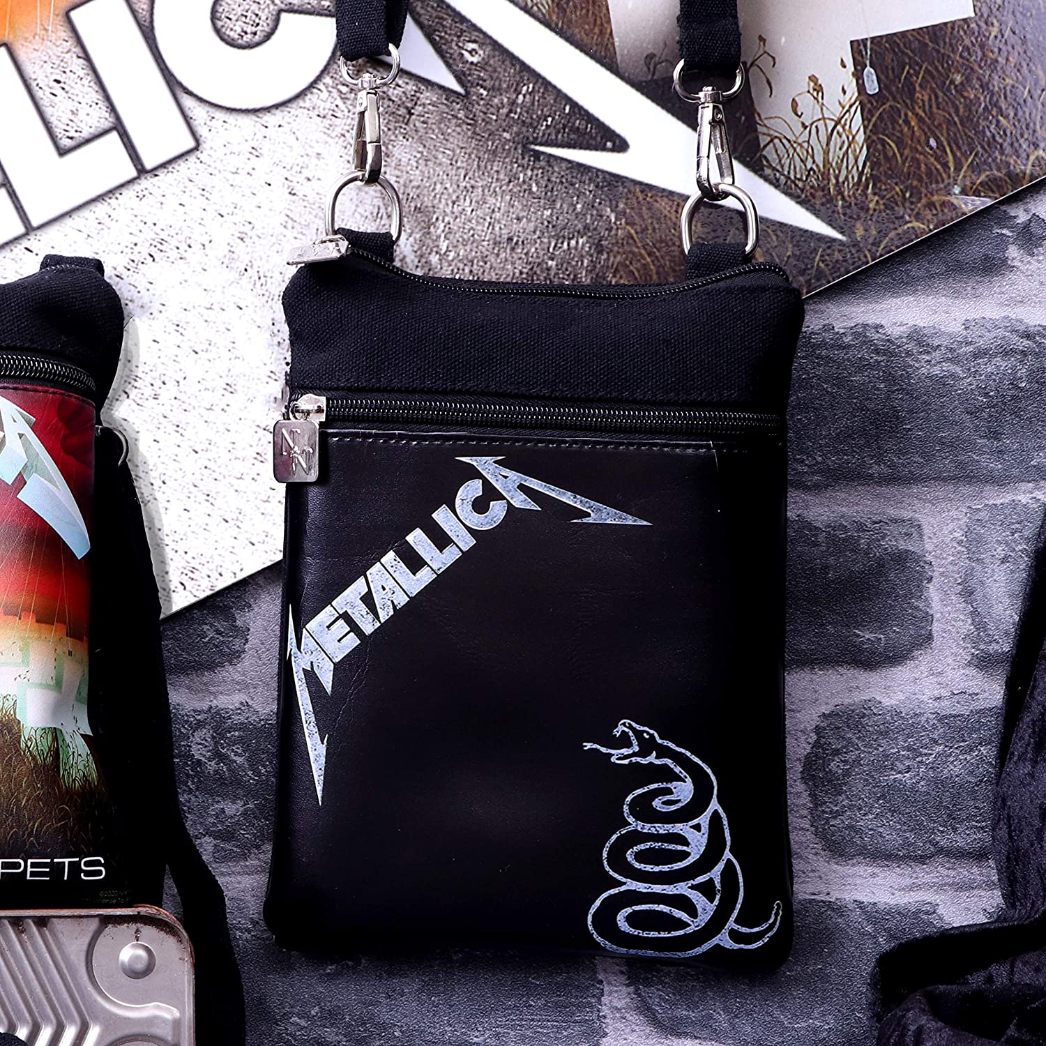 Nemesis Now Officially Licensed Metallica The Black Album Shoulder Bag, Stone, 23cm