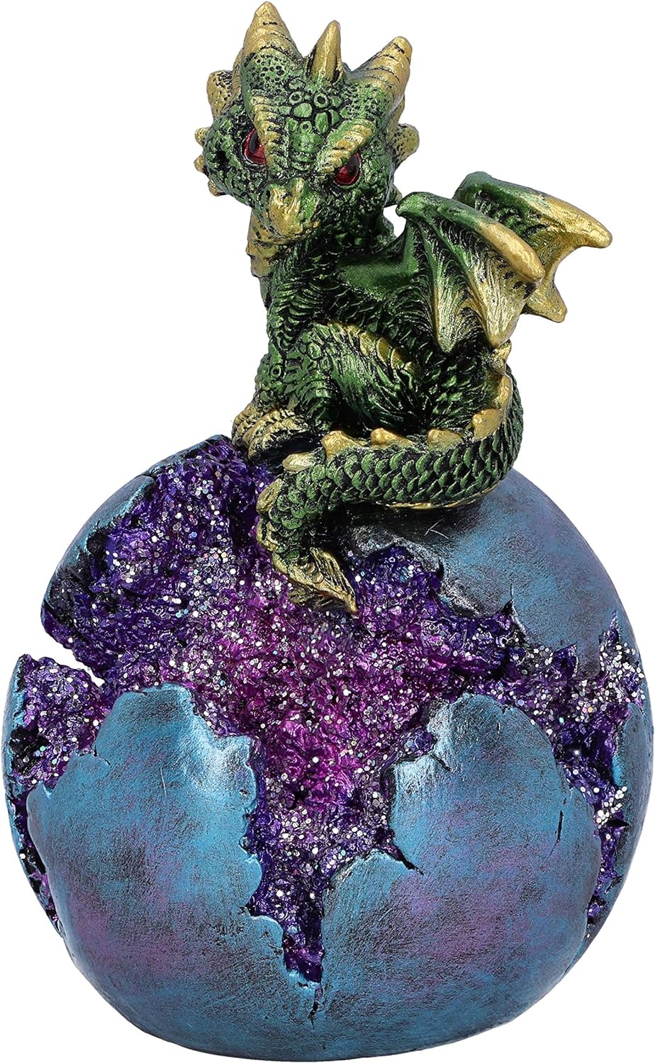 Nemesis Now Geode Guard Green Dragon Sphere Crystal Figurine,12.7cm