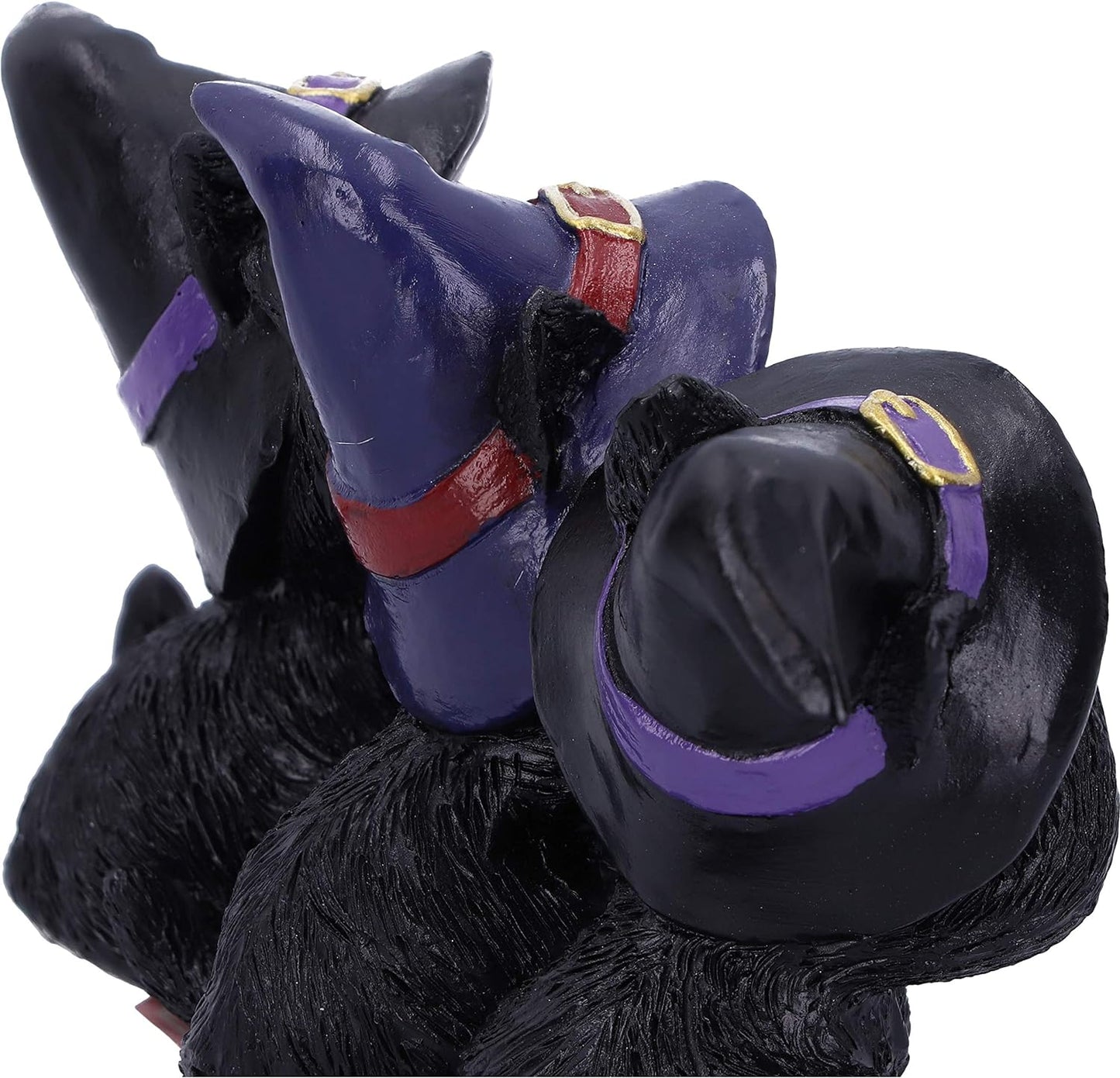 Nemesis Now Three Wise Black Cats See No Hear No Speak No Evil-Figura Familiar, Resina, Negro, 11.5cm