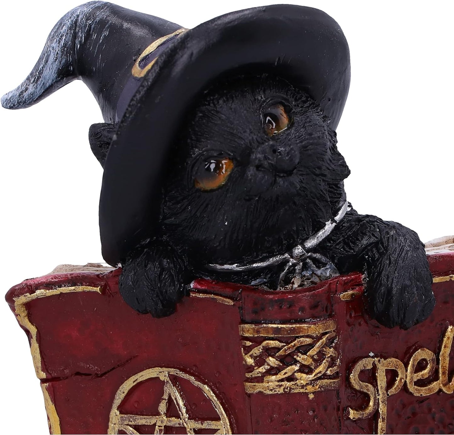 Nemesis Now Kitty's Grimoire Cat Spell Book Figurine 8.2cm, Resin, Red, Witch's Familiar Figurine, Perfect Addition to Any Witchcraft Collection, Cast in the Finest Resin, Expertly Hand-Painted