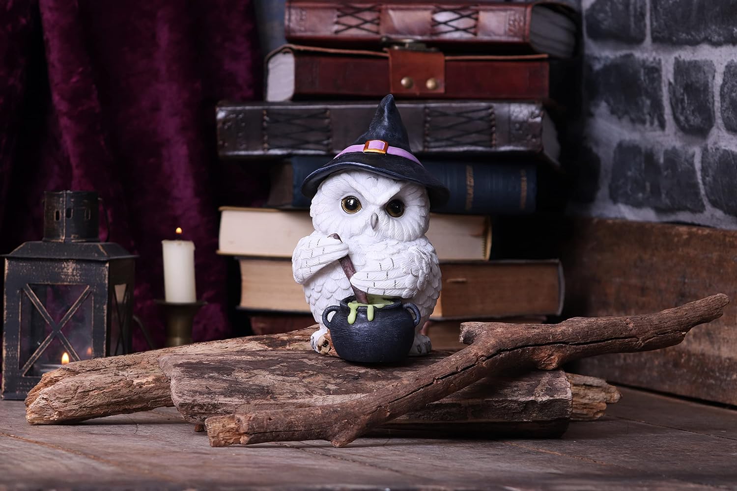 Nemesis Now Owl Potion Figurine 17.5cm, White