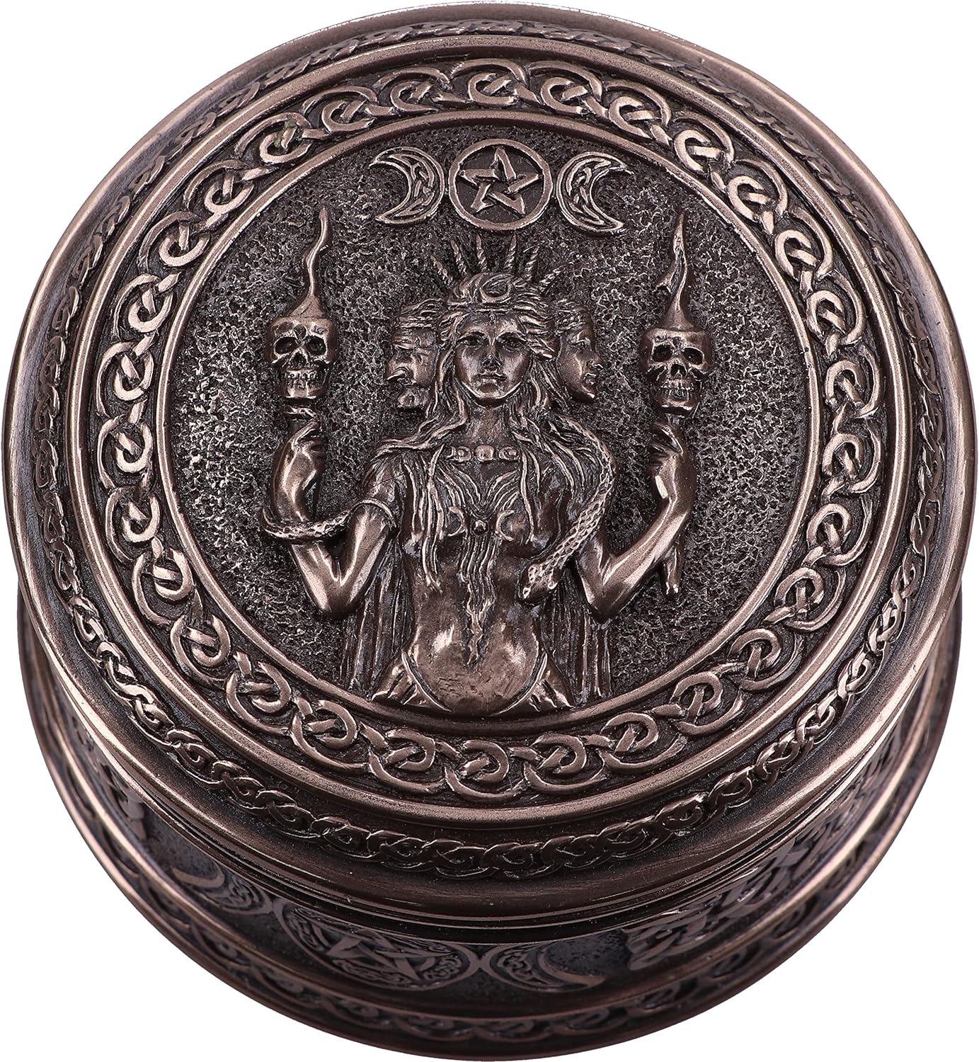 Nemesis Now Triple Moon Goddess Box 9.5cm, Bronze
