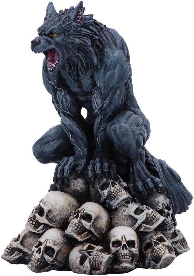Nemesis Now Moon Shadow Wolf Figurine, Grey, 15cm