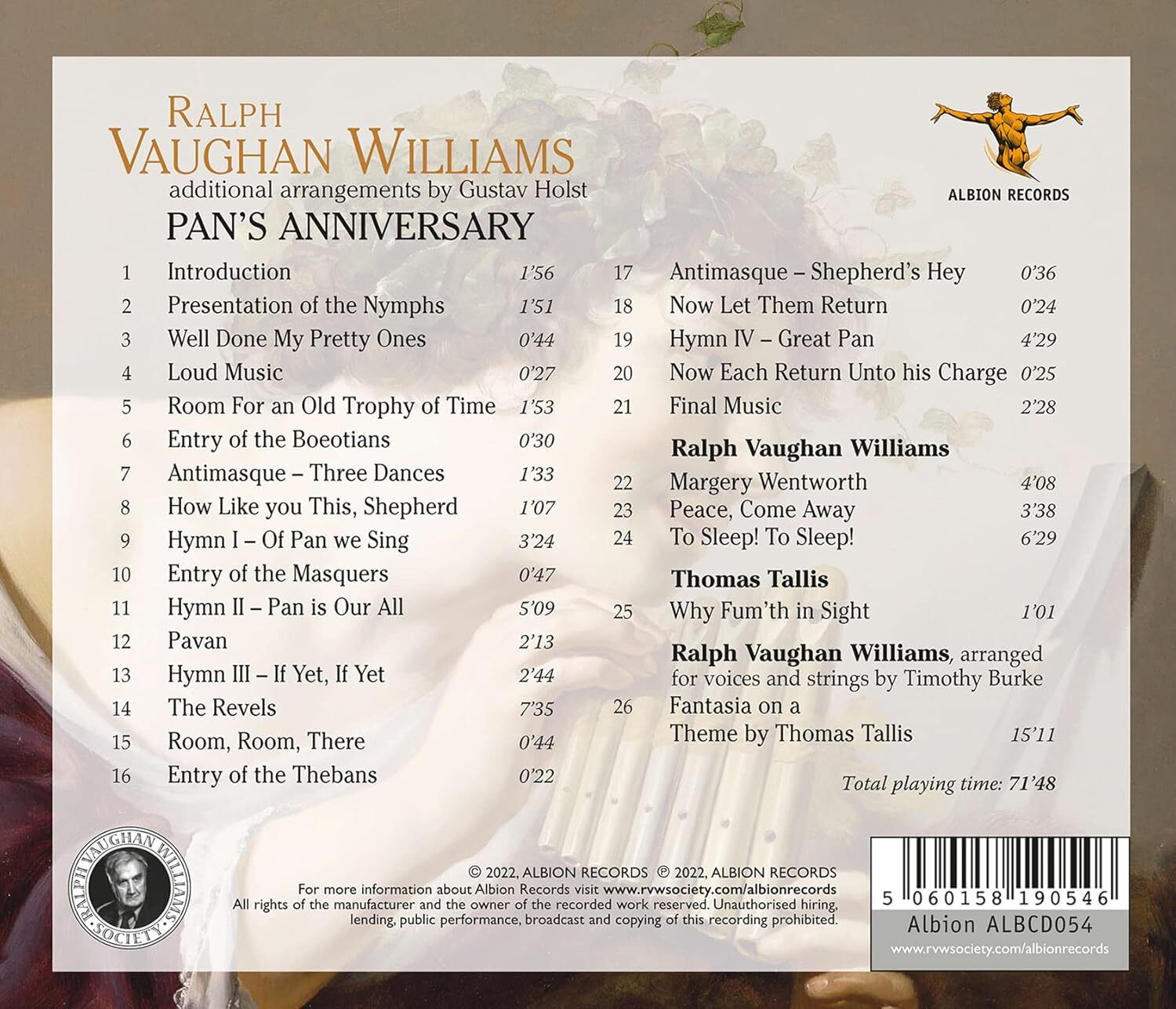 Ralph Vaughan Williams: Pan's Anniversary and Other Works