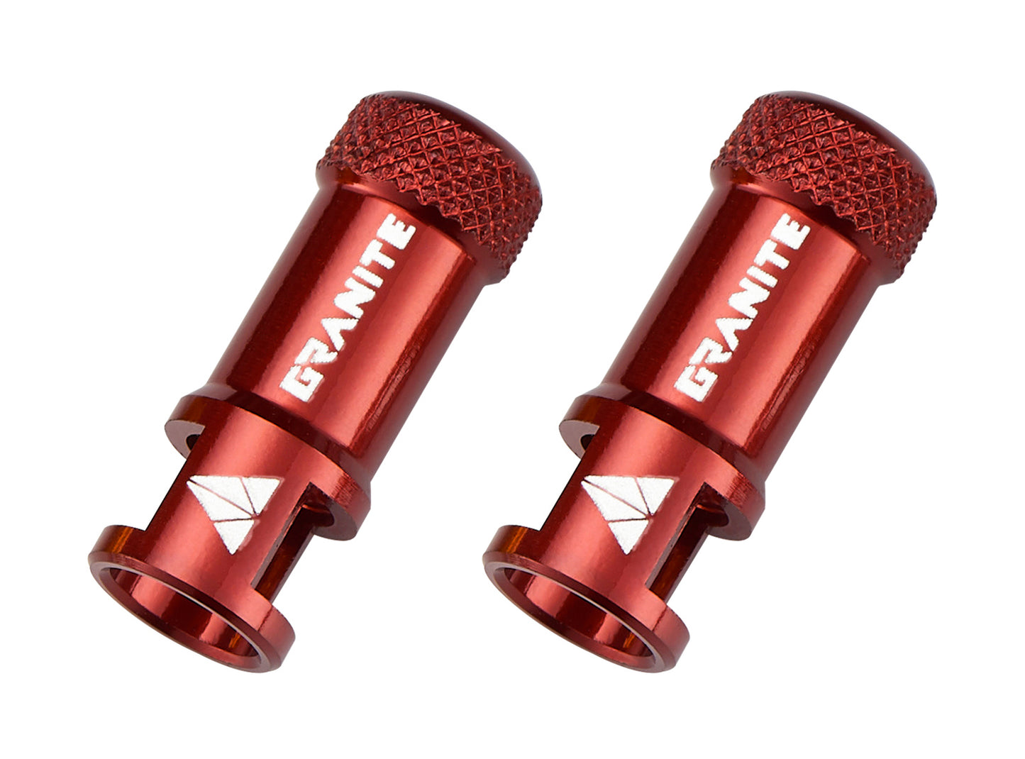 Granite Juicy Nipple Valve Cap and Presta Valve Stem Set, Bike Tyre Caps Dust Covers with Valve Core Removing Function, Durable Alloy Tyre Valve Cap (Red