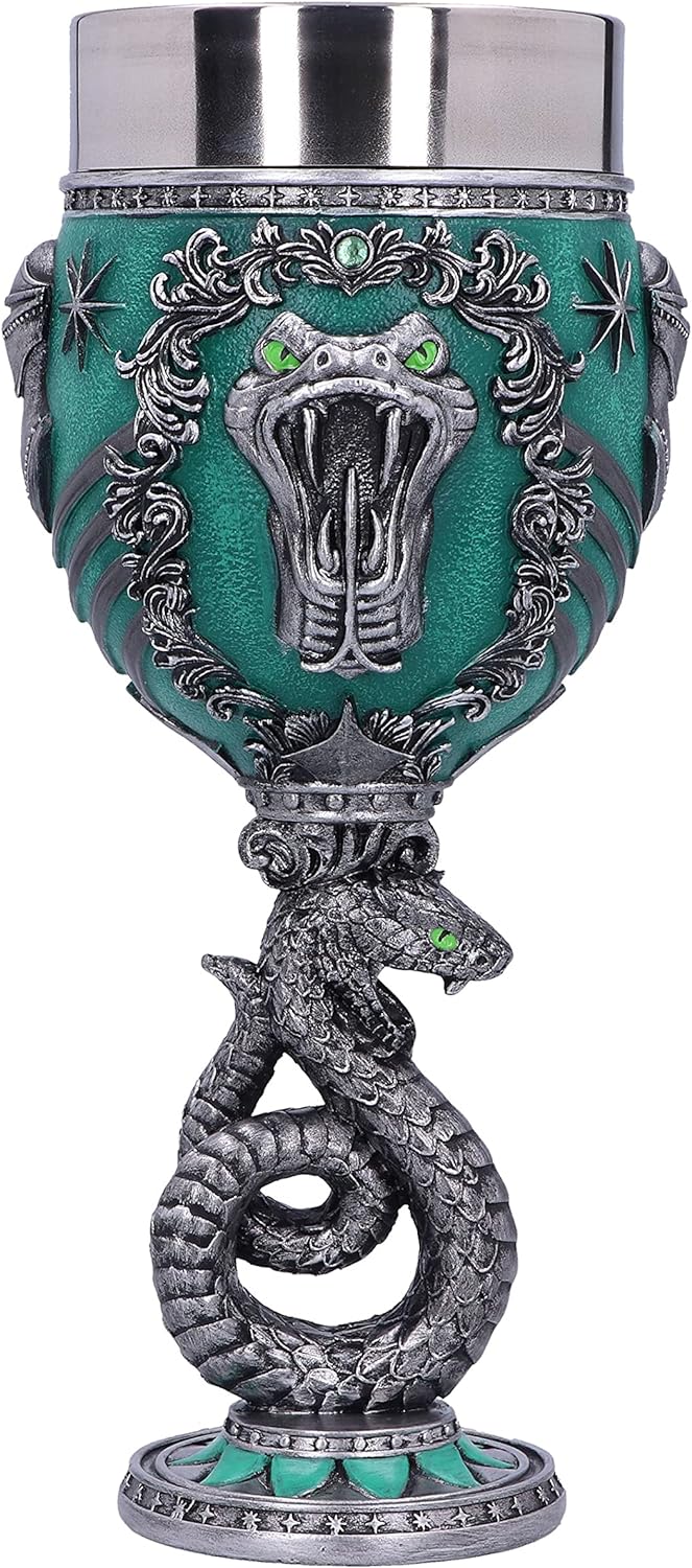 NEMESIS NOW Harry Potter Slytherin Hogwarts House Collectable Goblet Coppa Decorativa, Metallo, Multicolore, 1 unità (Confezione da 1)