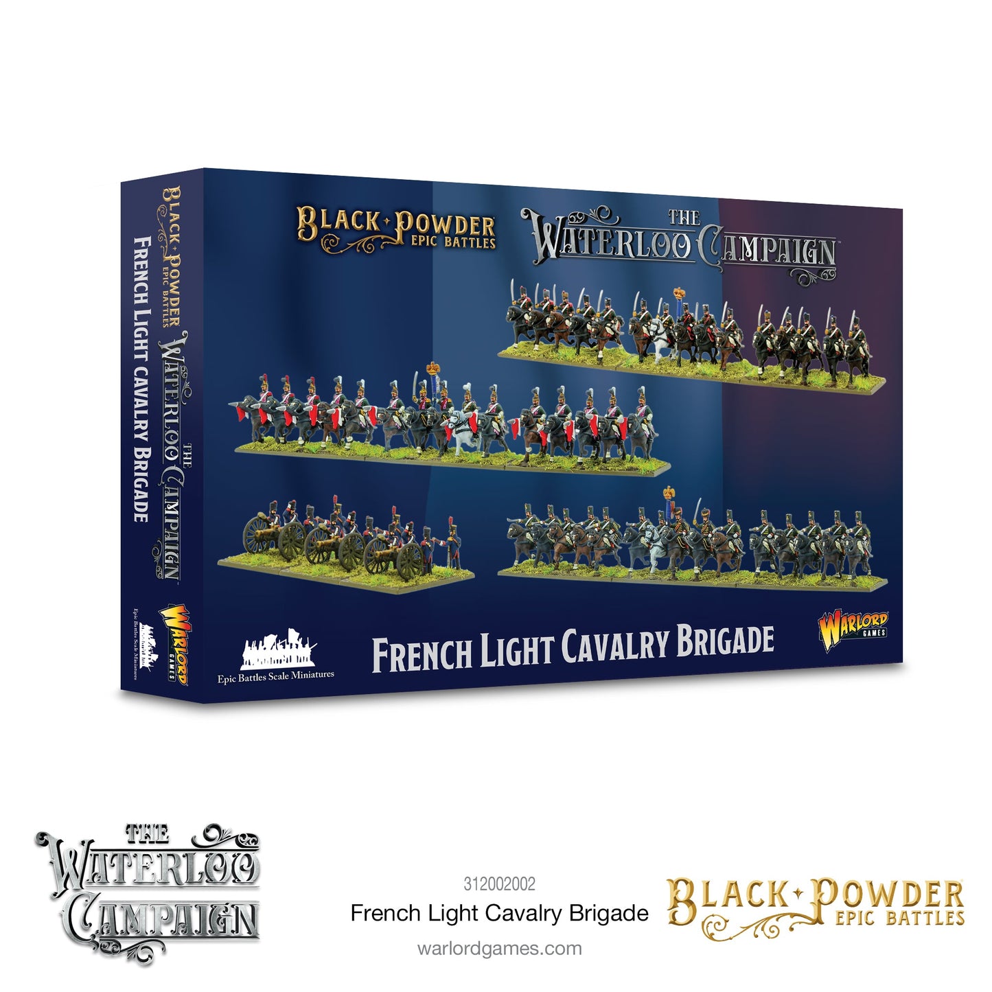 Warlord Black Powder Epic Battles Waterloo: French Light Cavalry Brigade Military Table Top Wargaming Plastic Model Kit 312002002