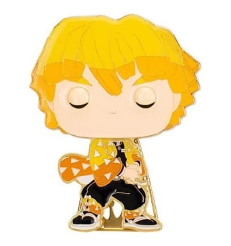Funko Large Pop! Enamel Pin - Zenitsu Agatsuma - Demon Slayer - Guardianes de la Noche - Pins de Esmalte - Broche Coleccionable - para Mochilas Y Bolsos - Idea de Regalo - Anime Fans