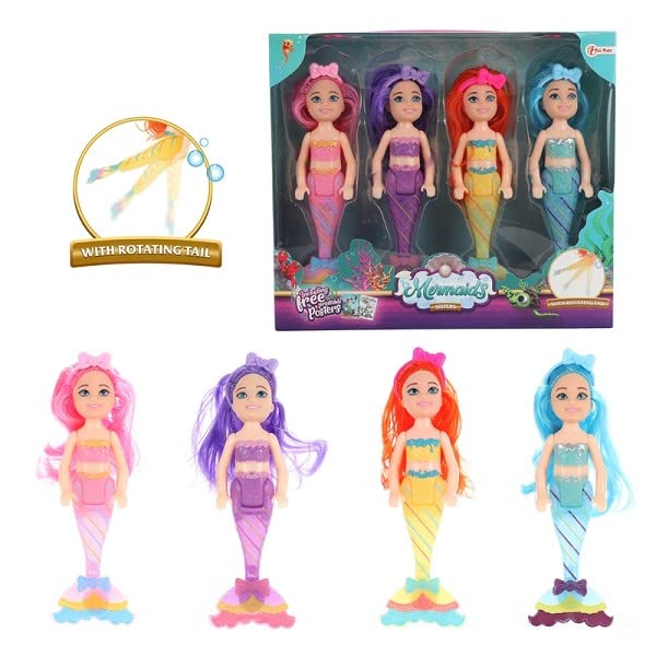 Mermaid 05878A S Set with 4 dolls 15 cm sisters' No aplica Dolls & Accessories, multicoloured