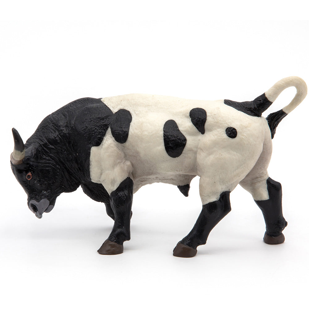PAPO Farmyard Friends Texan Bull Toy Figure, Black/White (54007)