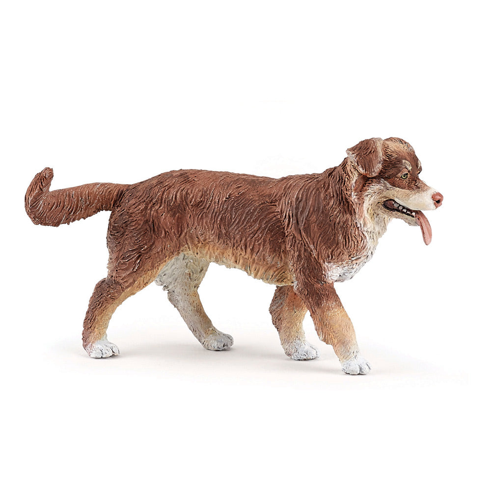 PAPO Dog and Cat Companions Australian Shepherd Toy Figure, Brown (54038)