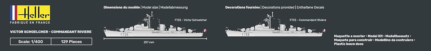 Heller 81015 VICTOR SCHOELCHER - COMMANDANT RIVIERE 1/400