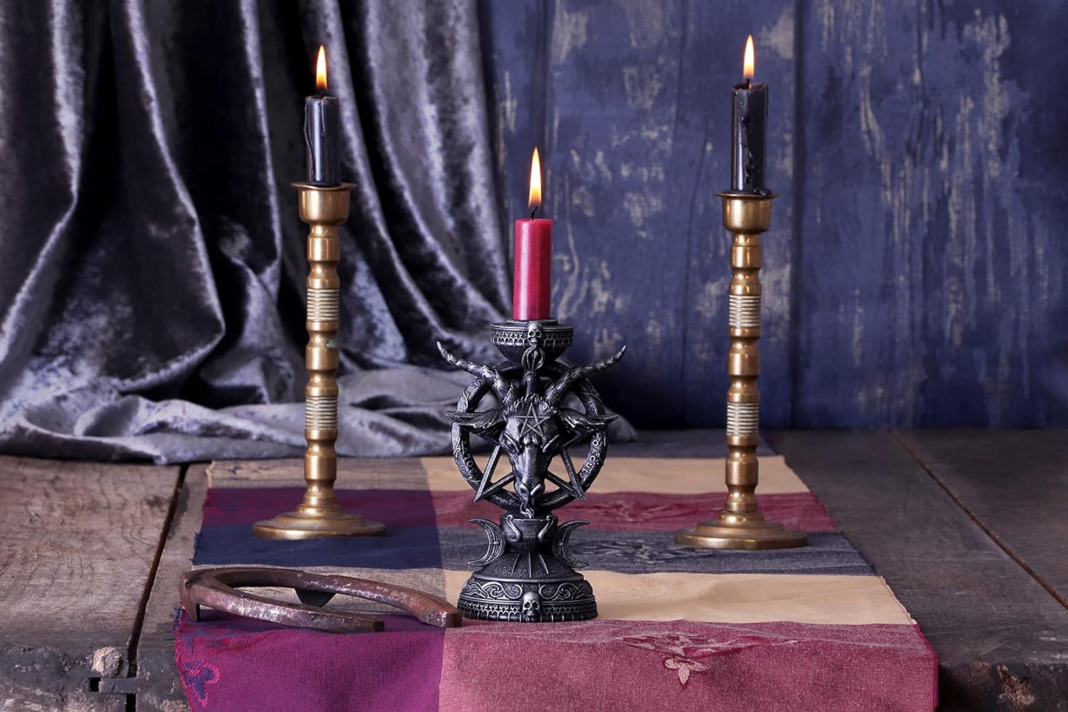Nemesis Now Light of Baphomet Candle Holder 15.5cm, Black