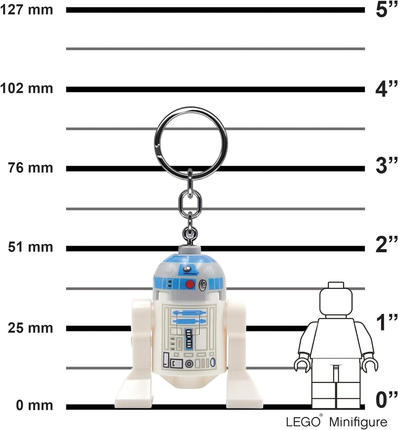 IQ Lego Star Wars Portachiavi con torcia e LED - figura da 76 mm - 2 batterie CR2025 incluse