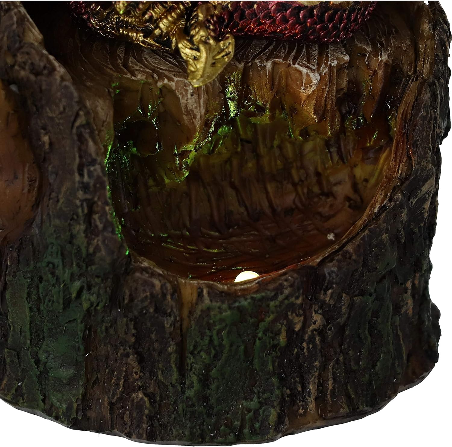 Nemesis Now Arboreal Hatchling Red Dragon in Tree Trunk Light Up Figurine, Green, 10.8cm, U5287S0