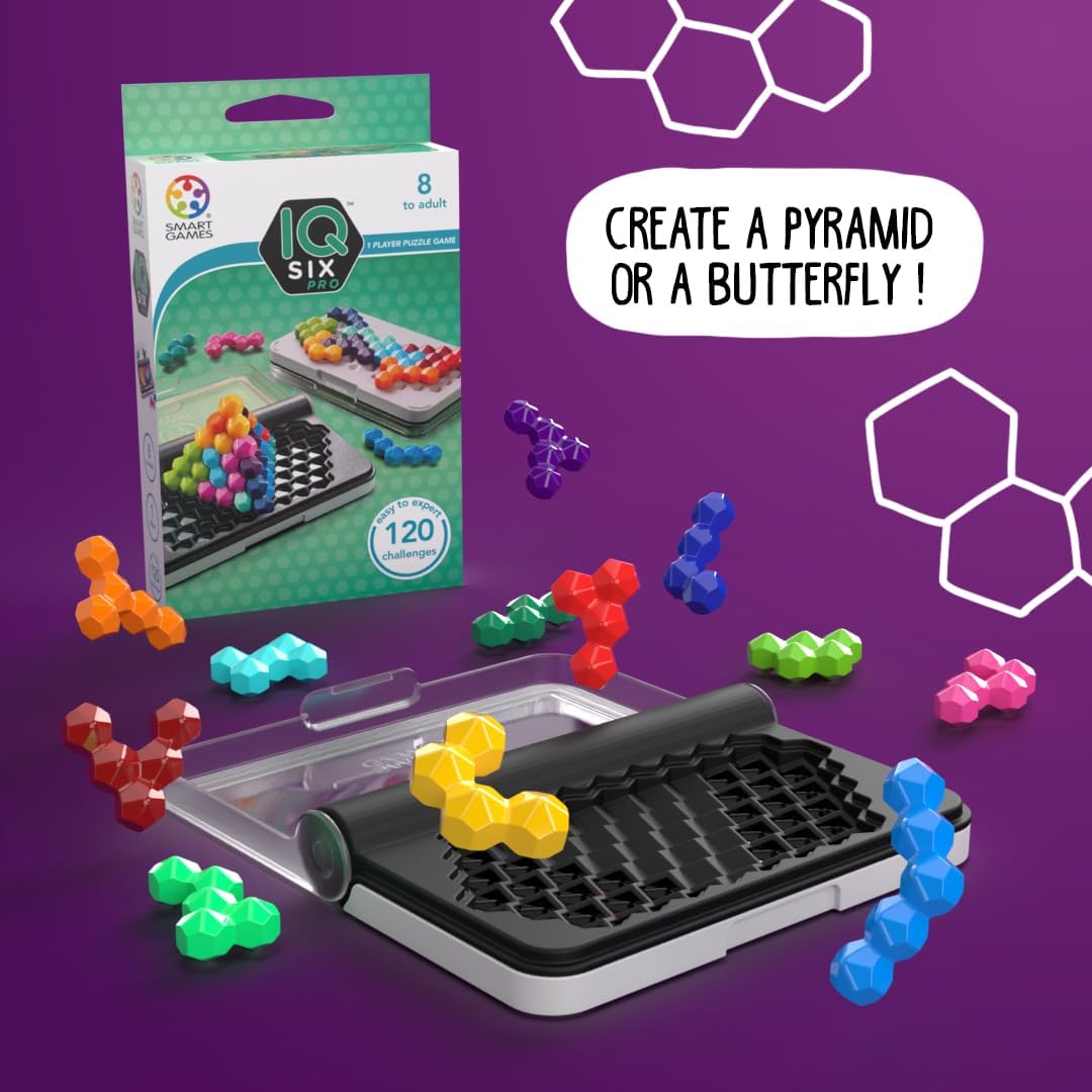 smart games - IQ Six Pro, Puzzle Game with 120 Challenges, 3 Playing Modes, 8+ Years