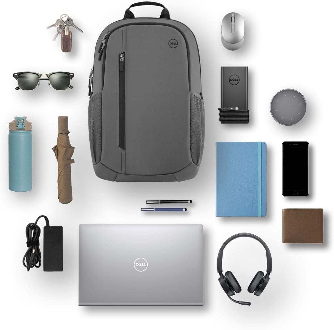 Dell CP4523G Ecoloop Urban Mochila, hasta 15 pulgadas, asa de transporte superior, correas de hombro curvas, gris