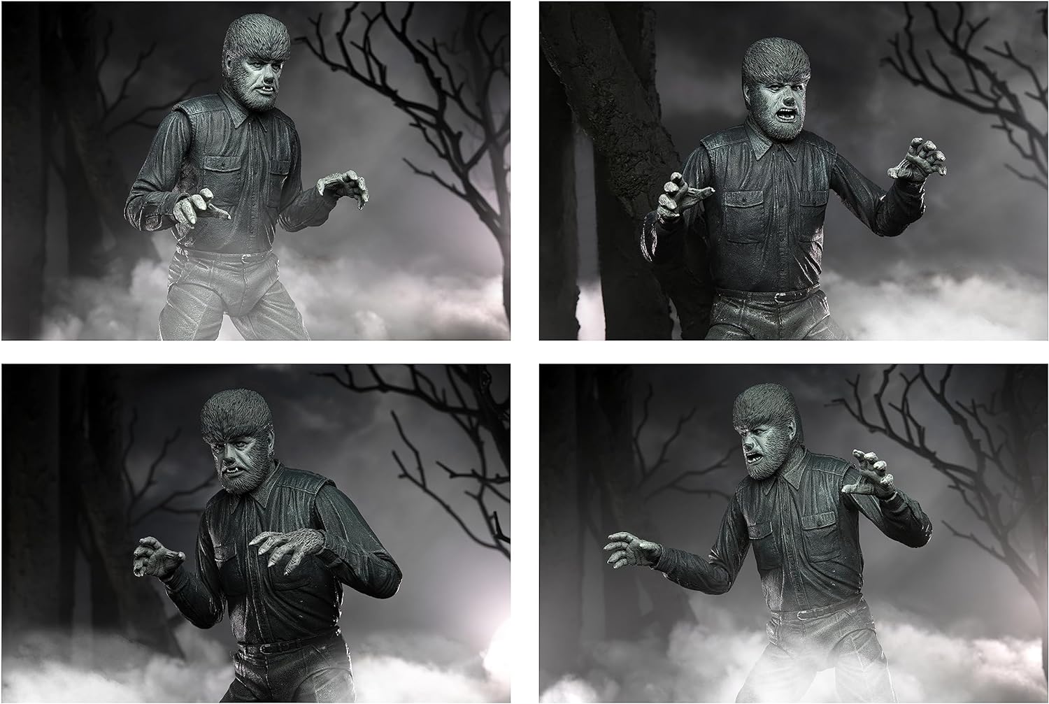 NECA - Universal Monsters Ultimate Wolf Man B&W 7 Action Figure,White